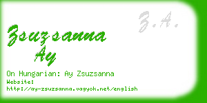 zsuzsanna ay business card